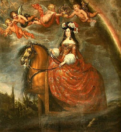 Francisco Rizi Equestrian portrait of Marie Louise d'Orleans Spain oil painting art